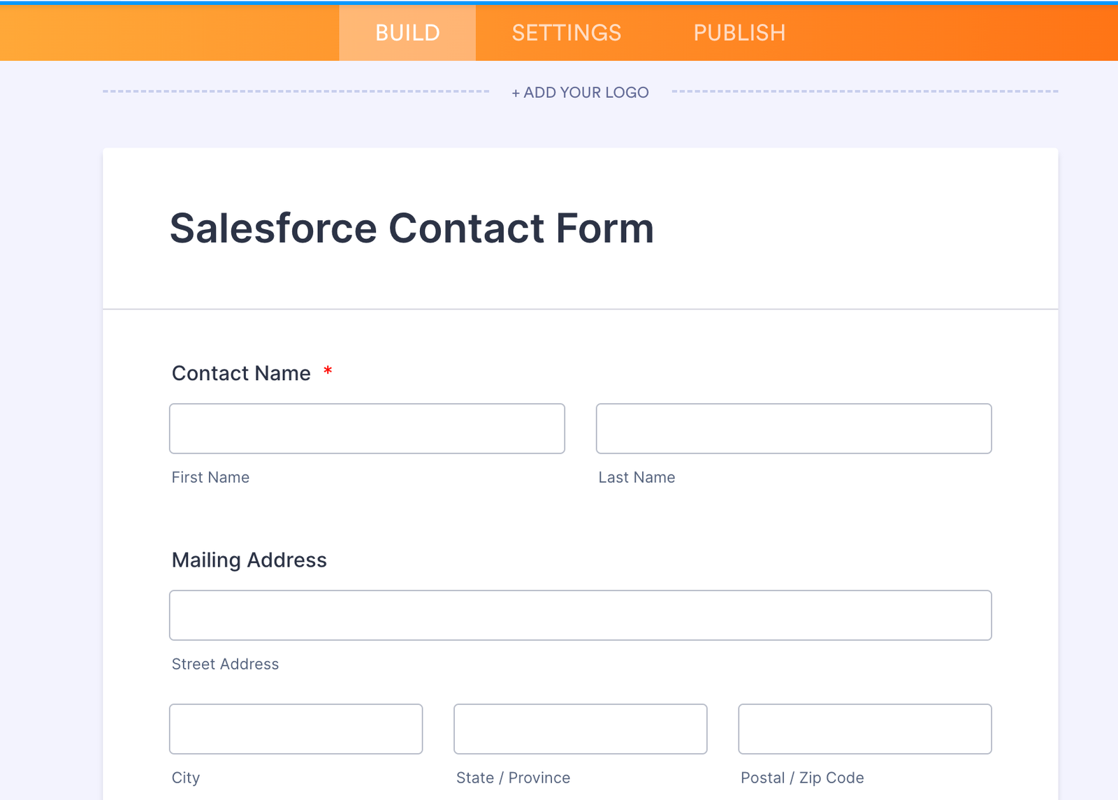 Salesforce Contact Form